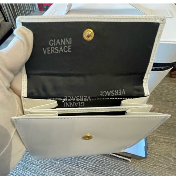 Gianni Versace Sunburst compact wallet white leather - Picture 5 of 16